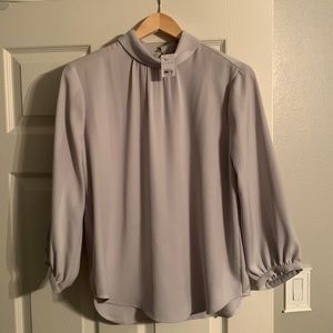New NWT Ann Taylor silver gray tunic blouse 3/4 sleeves Size Small S